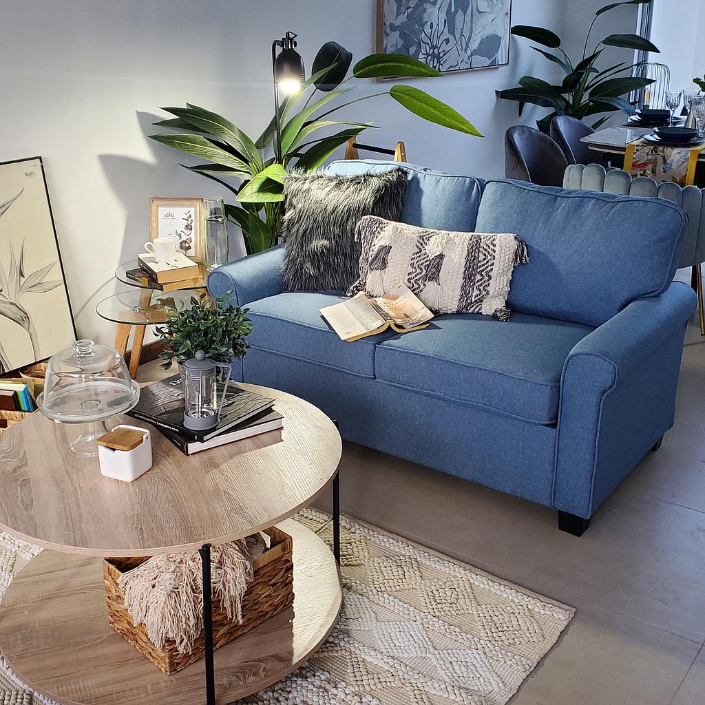 SOFA CAMA MURCIA UNA PLAZA TEXTIL AZUL HFT002 (95 x 180cm) NIU HOM