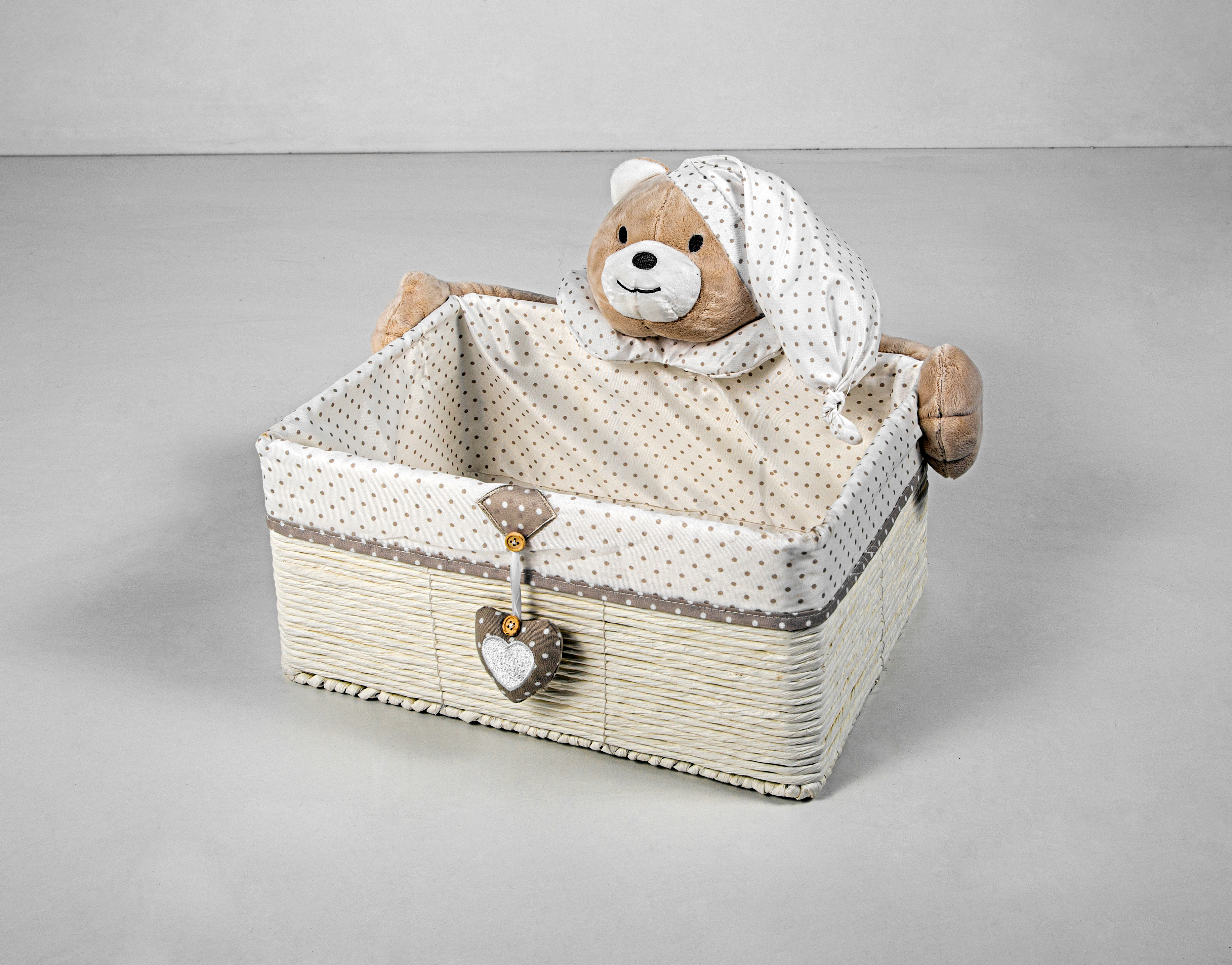 CAJA ORGANIZADORA PARA NINOS DISENO OSITO BEIGE GRANDE XTF20-6TK02 (40 x 30 x 18cm)