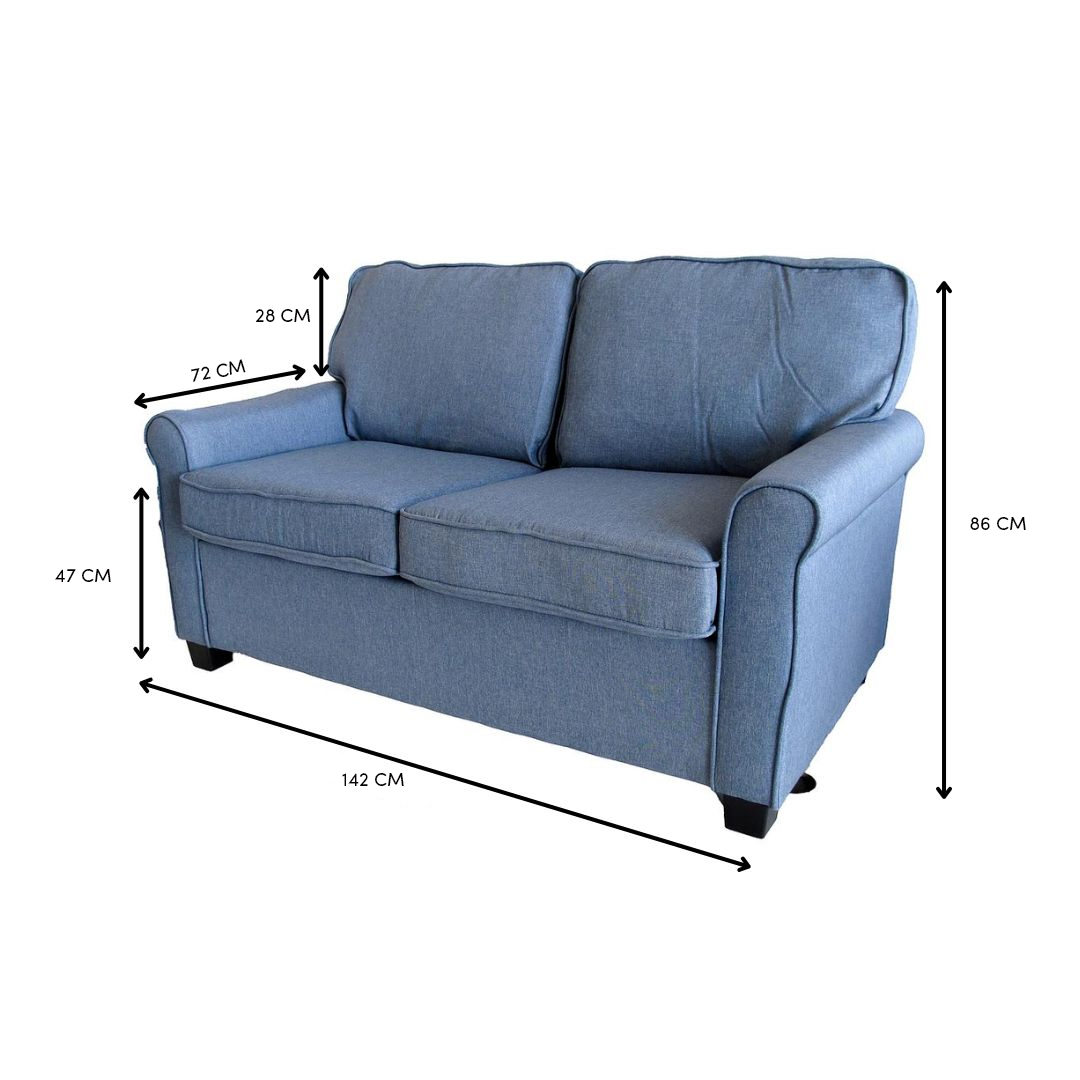 SOFA CAMA MURCIA UNA PLAZA TEXTIL AZUL HFT-002  (95 x 180cm) 2
