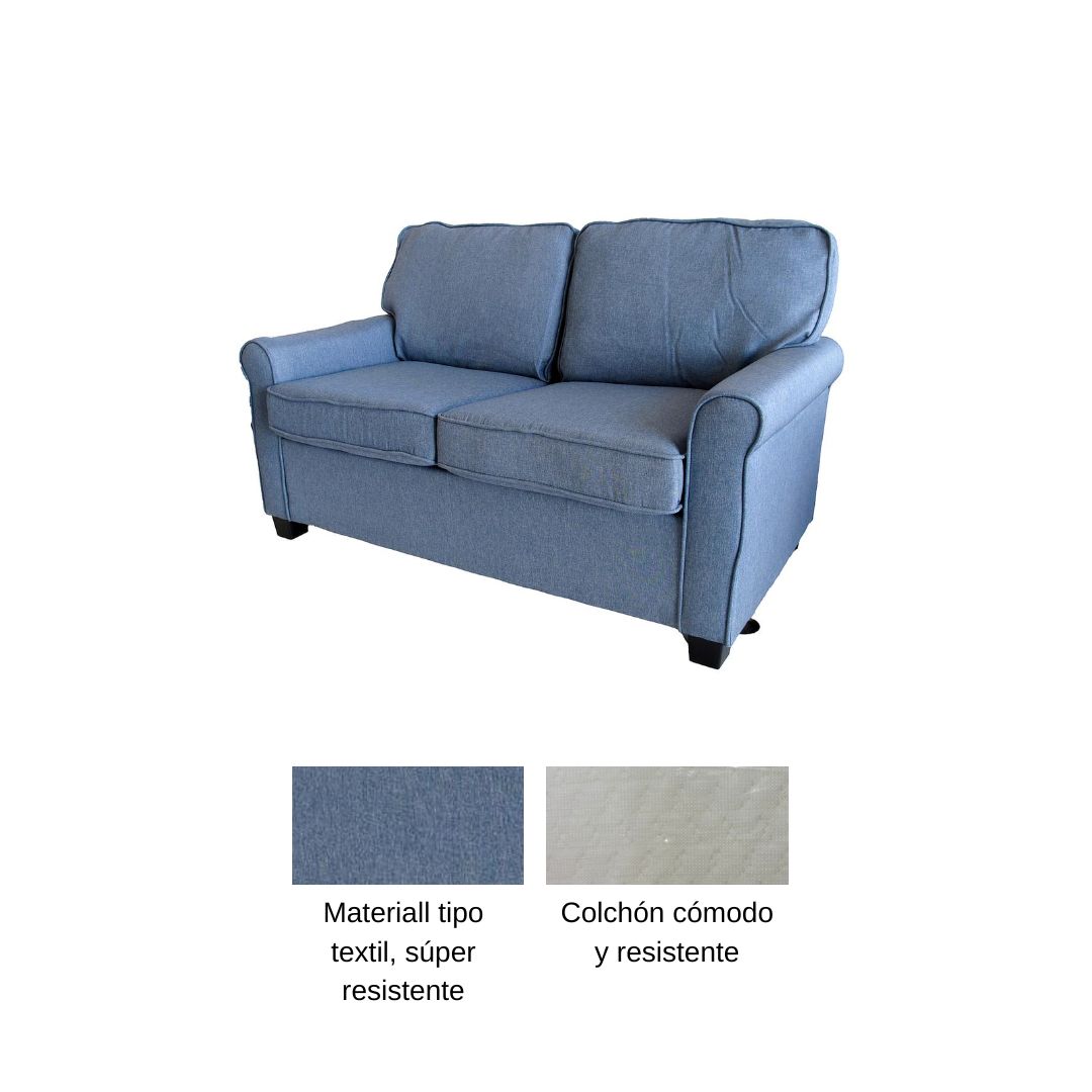 SOFA CAMA MURCIA UNA PLAZA TEXTIL AZUL HFT-002  (95 x 180cm) 4