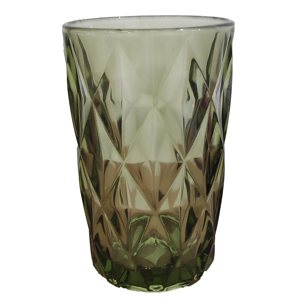 VASO VIDRIO PRENSADO VERDE 1HM15-2V