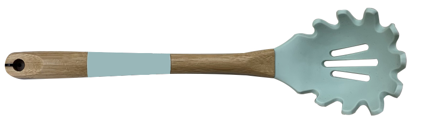 CUCHARON ESCURRIDOR BAMBOO/SILICONA VARIOS COLORES 1HM5-4