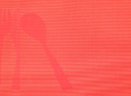 INDIVIDUAL RECTANGULAR DISENO CUBIERTOS ROJO 2HM42-14RO (30 x 45cm)