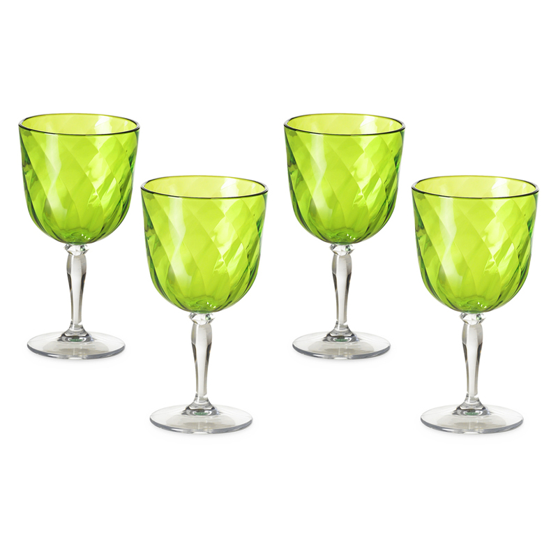 JUEGO COPAS DIAMOND 4PZS VERDE M5343VB (8.5 x 8.5 x 15.8cm)