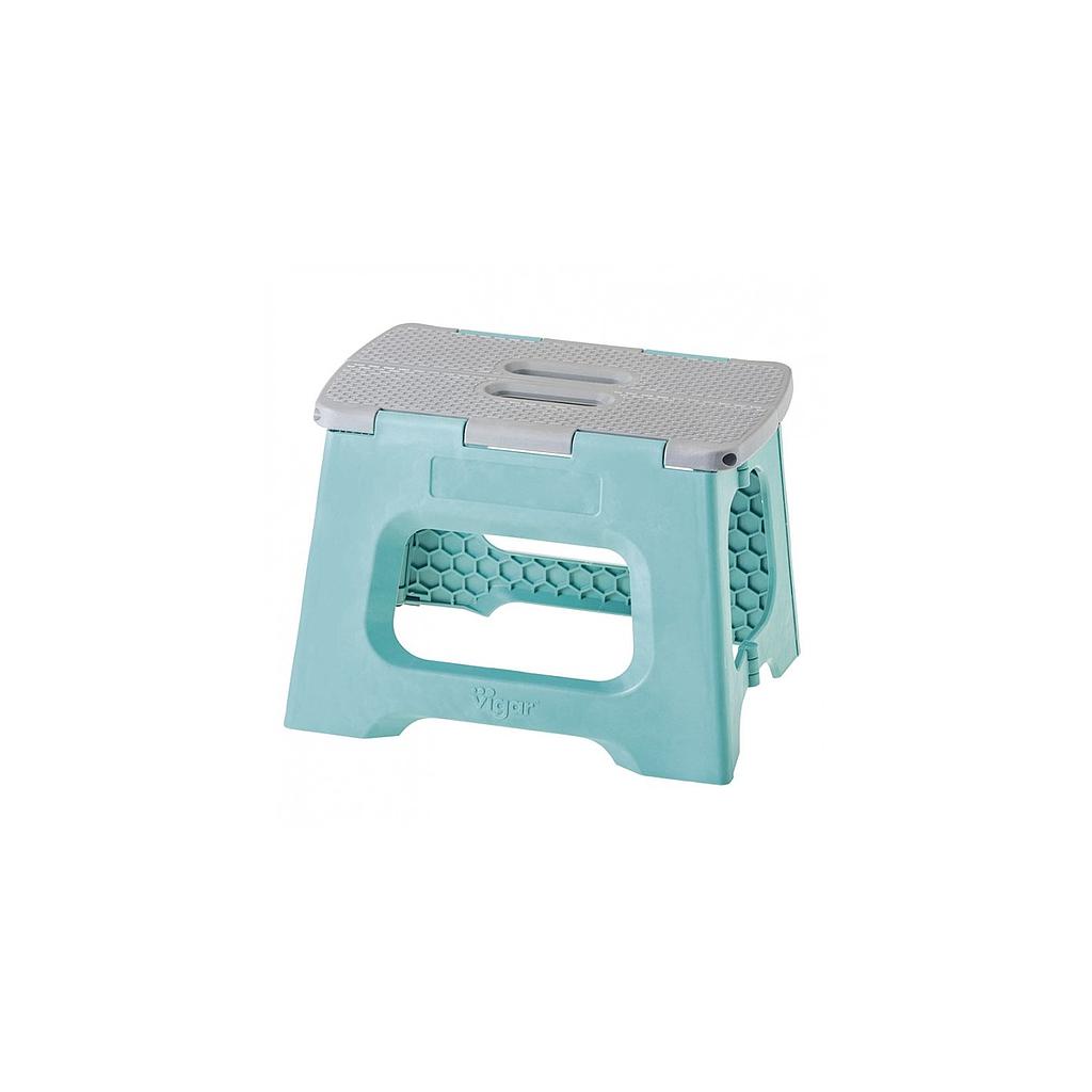BANCO ESCALERA DESPLEGABLE TURQUESA CV8918 (23cm)