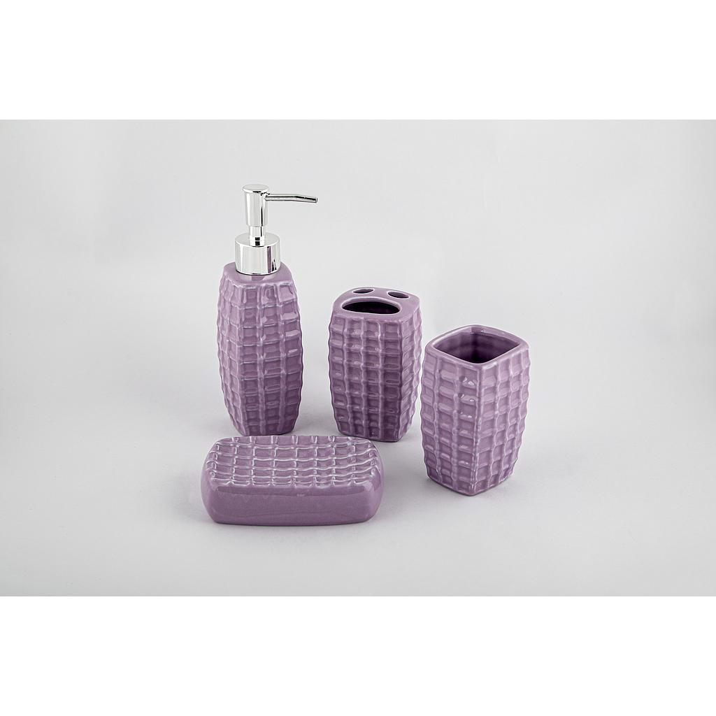 JUEGO ACCESORIOS BANO CERAMICA 4PZS VARIOS COLORES 2HM18-9