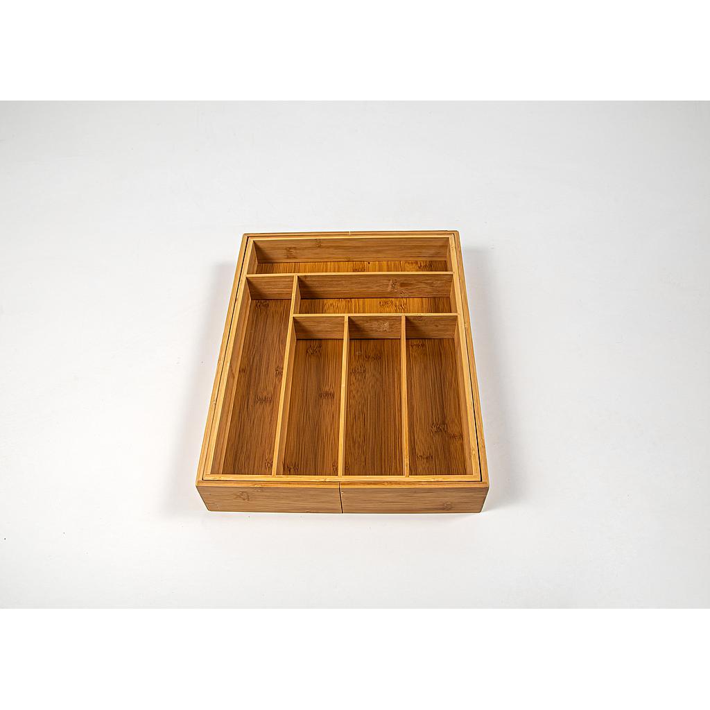 BANDEJA ORGANIZADORA EXTENSIBLE CUBIERTOS MADERA MEDIANA 2HM30-1 (45 x 32cm)