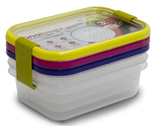 JUEGO CONTENEDORES ALIMENTOS S2310CA 3PZS (11,5 x 8 x 5cm - 11,5 x 8 x 5cm - 19 x 14 x 6,5cm -1lt -0.2lt - 0.2lt)