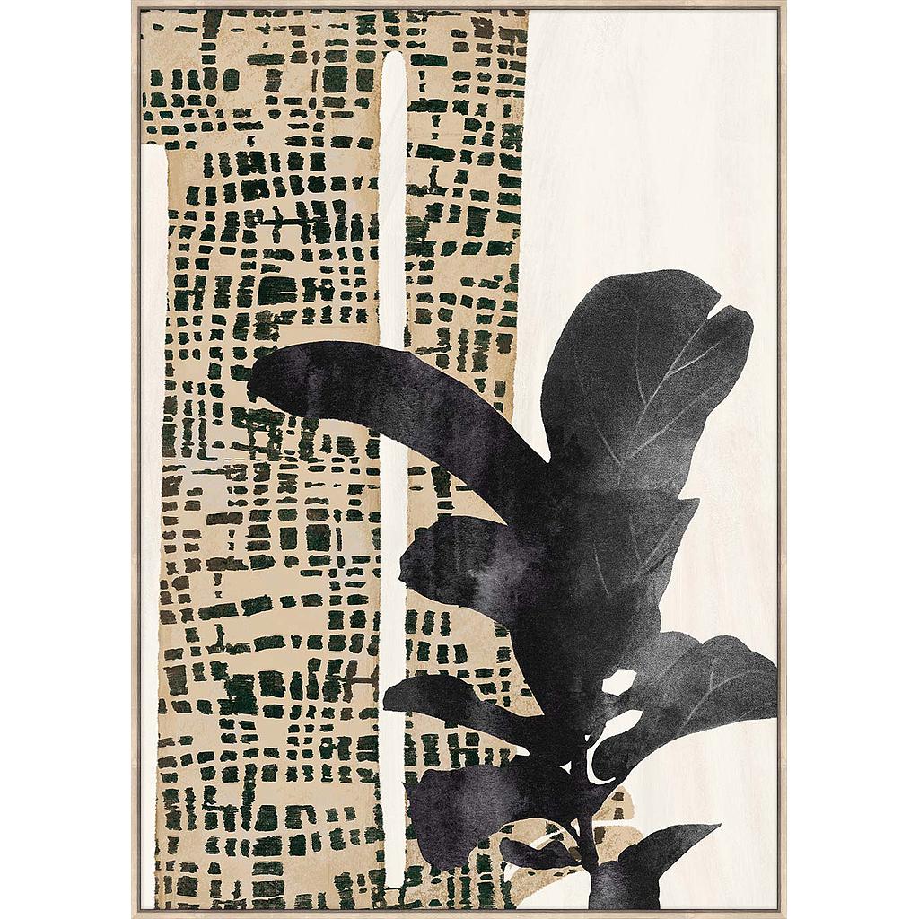 CUADRO HOJAS DE PLATANO NEGRA 15354 (140 x 100cm)