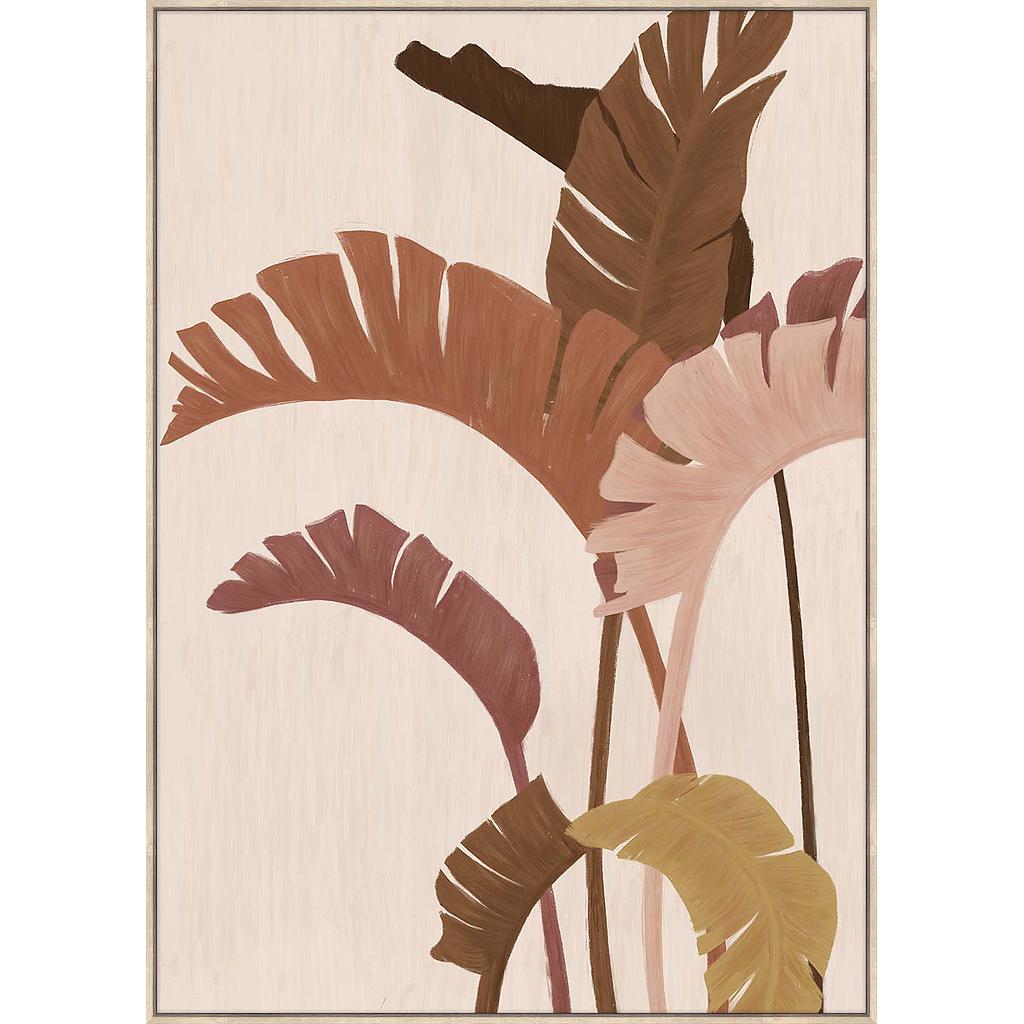 CUADRO HOJAS PALMERA ROSADA (140 X 100cm)