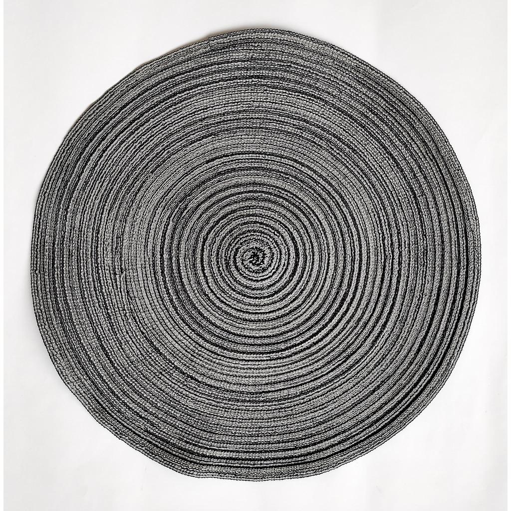 INDIVIDUAL REDONDO GRIS FILOS NEGROS 2HM42-2GFN (38cm)