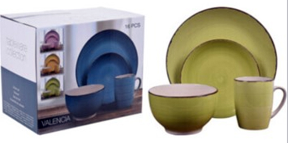 JUEGO VAJILLA VERDE 12PZS Q8800008012P