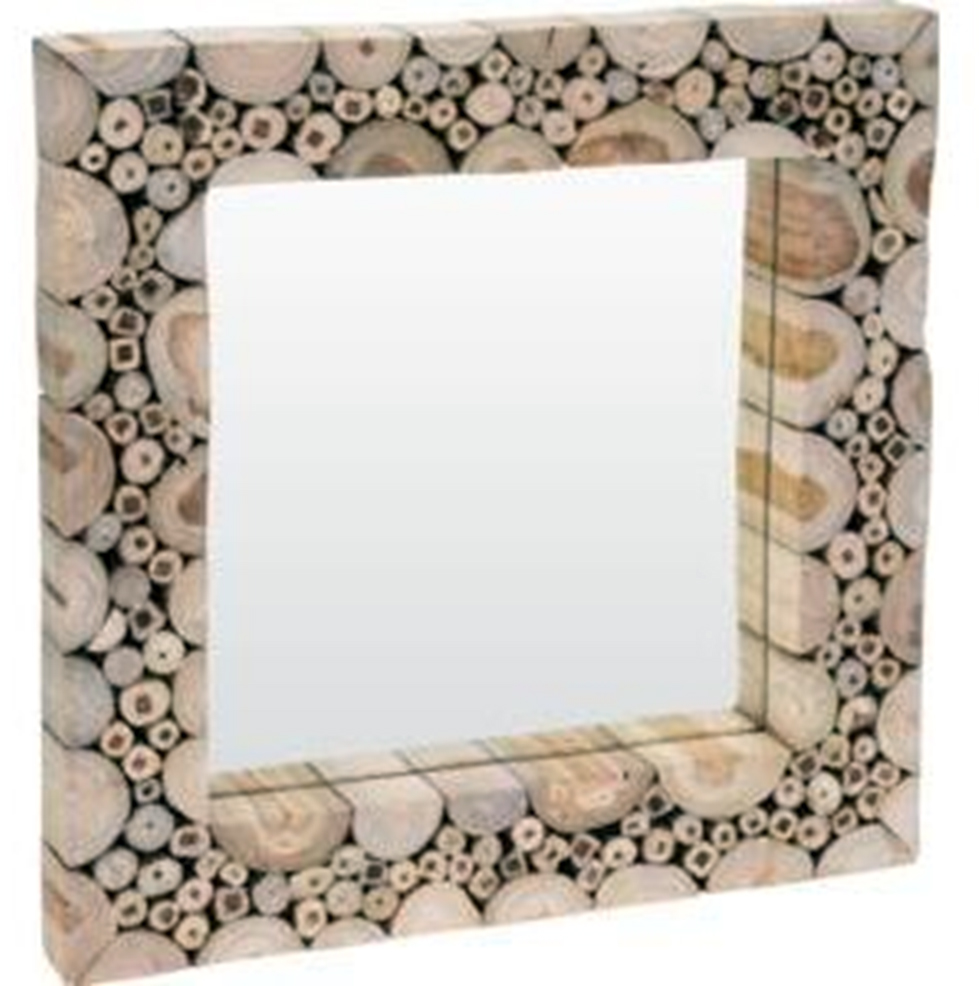 ESPEJO TACOS DE MADERA J11300870 (50 x 50cm)