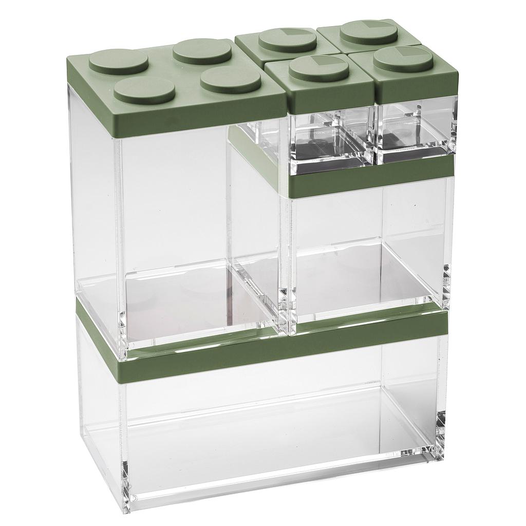 SET CONTENEDORES BRICKSTORE VERDE M6530NA 7PZS (4 x 0,1 / 1 x 0,5 / 1 x 1 / 1 x 1,5lt)