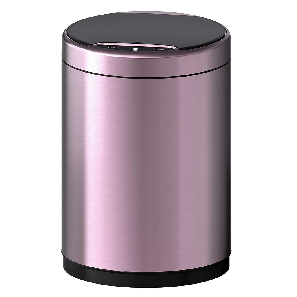 BASURERO CON SENSOR ACERO INOX ROSA TITANIO MIDY 9lt JH-8826RG (25 x 34.6cm)