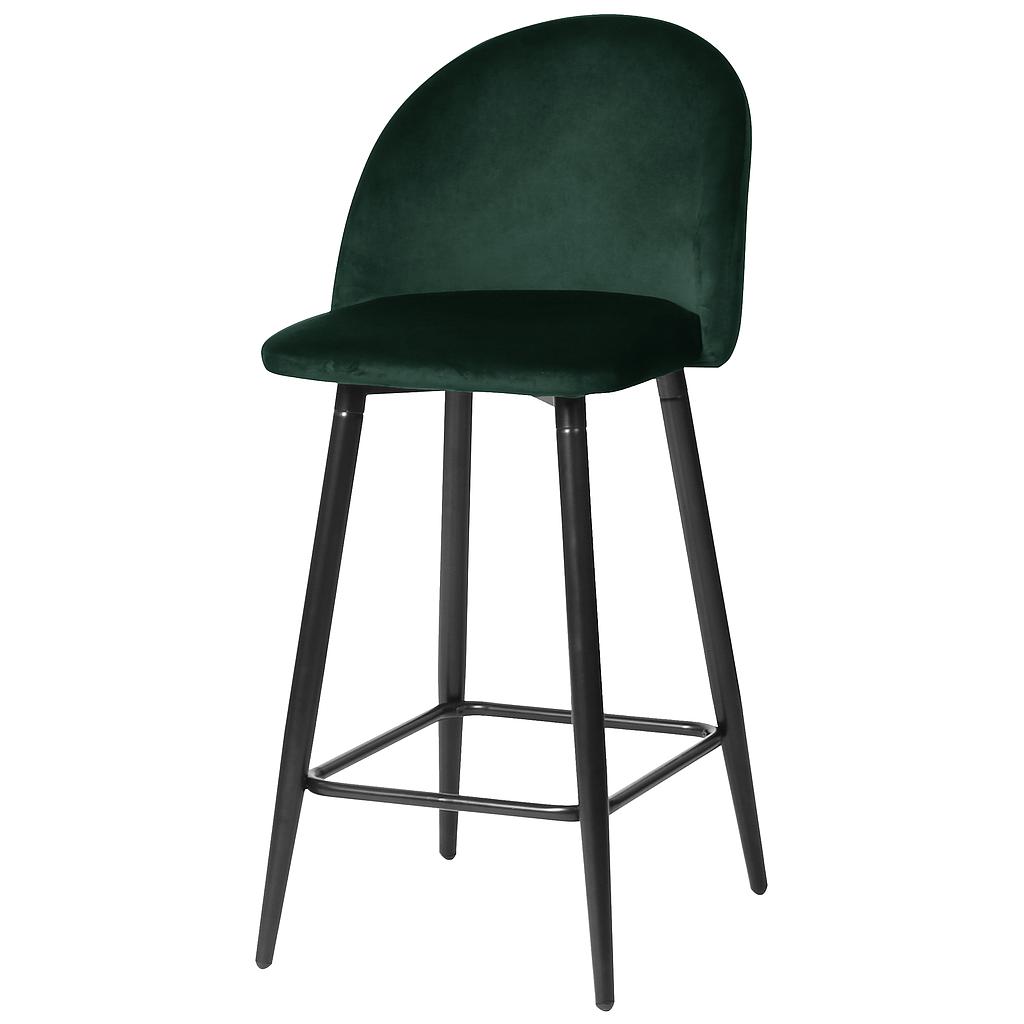 TABURETE ORLEANS TERCIOPELO VERDE MILITAR PATAS NEGRAS UDC8054/V062-19 (1.04 x 74 x 37 x 40cm)