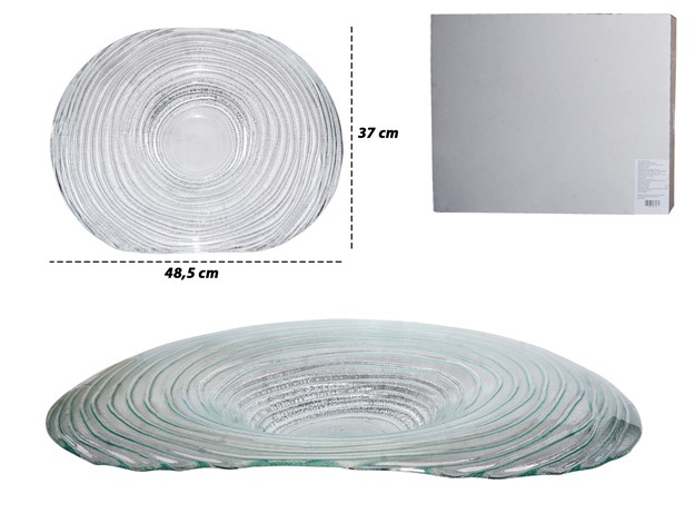 PLATO DECORATIVO VIDRIO 216267 (37 x 6 x 48.5cm)