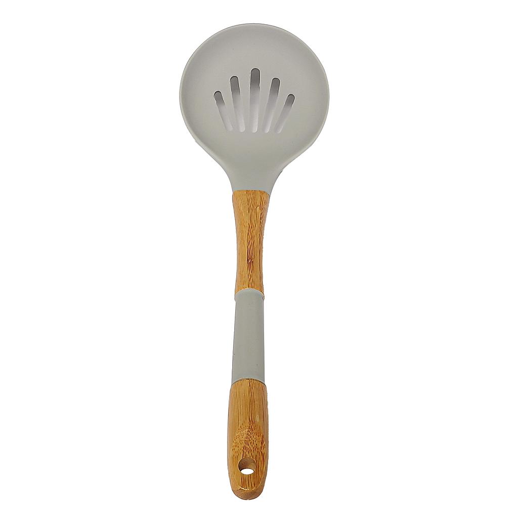 CUCHARETA ESCURRIDOR BAMBOO SILICONA GRIS 1HM5-6G