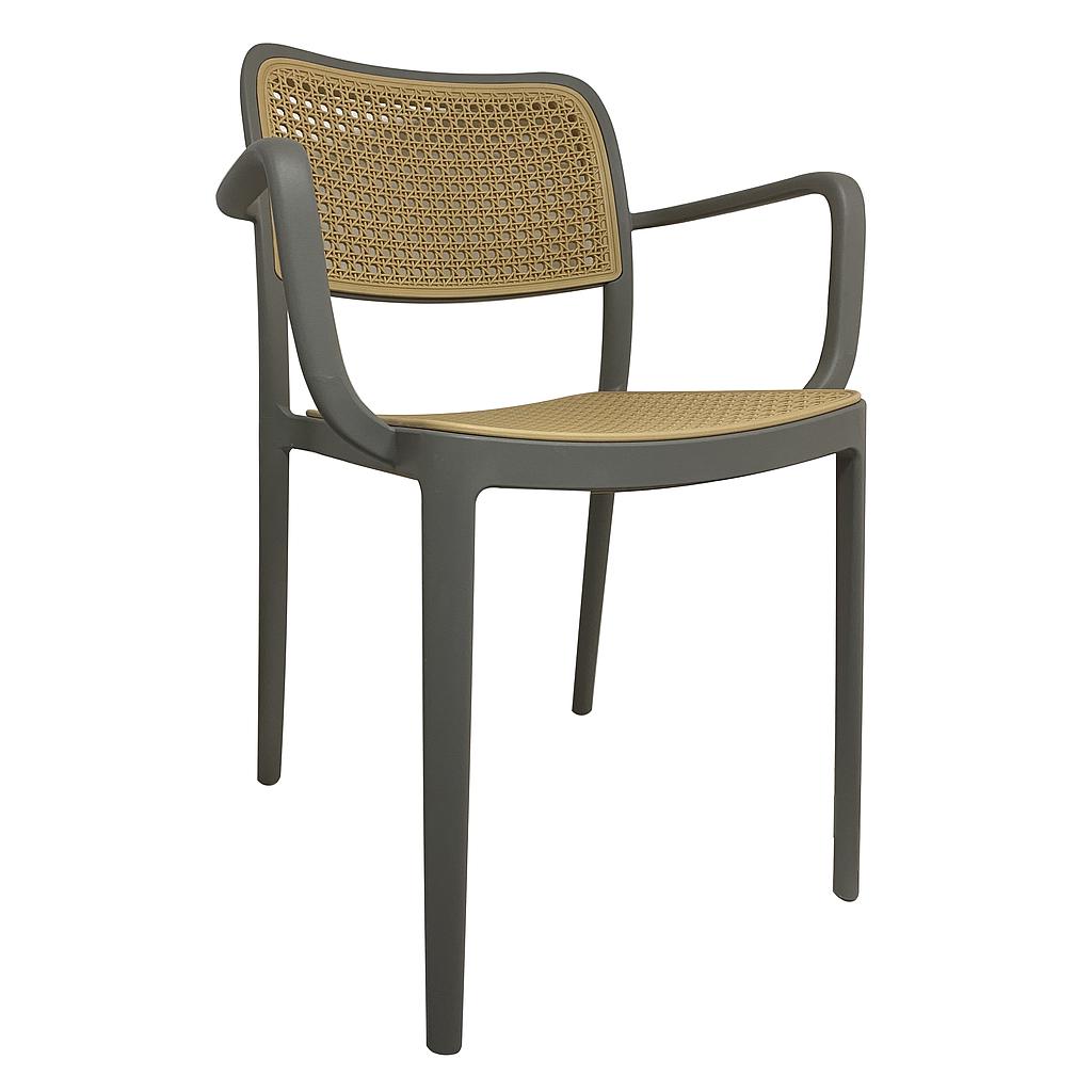 SILLA PORTOBELO CON APOYA BRAZOS GRIS CS-065AGR