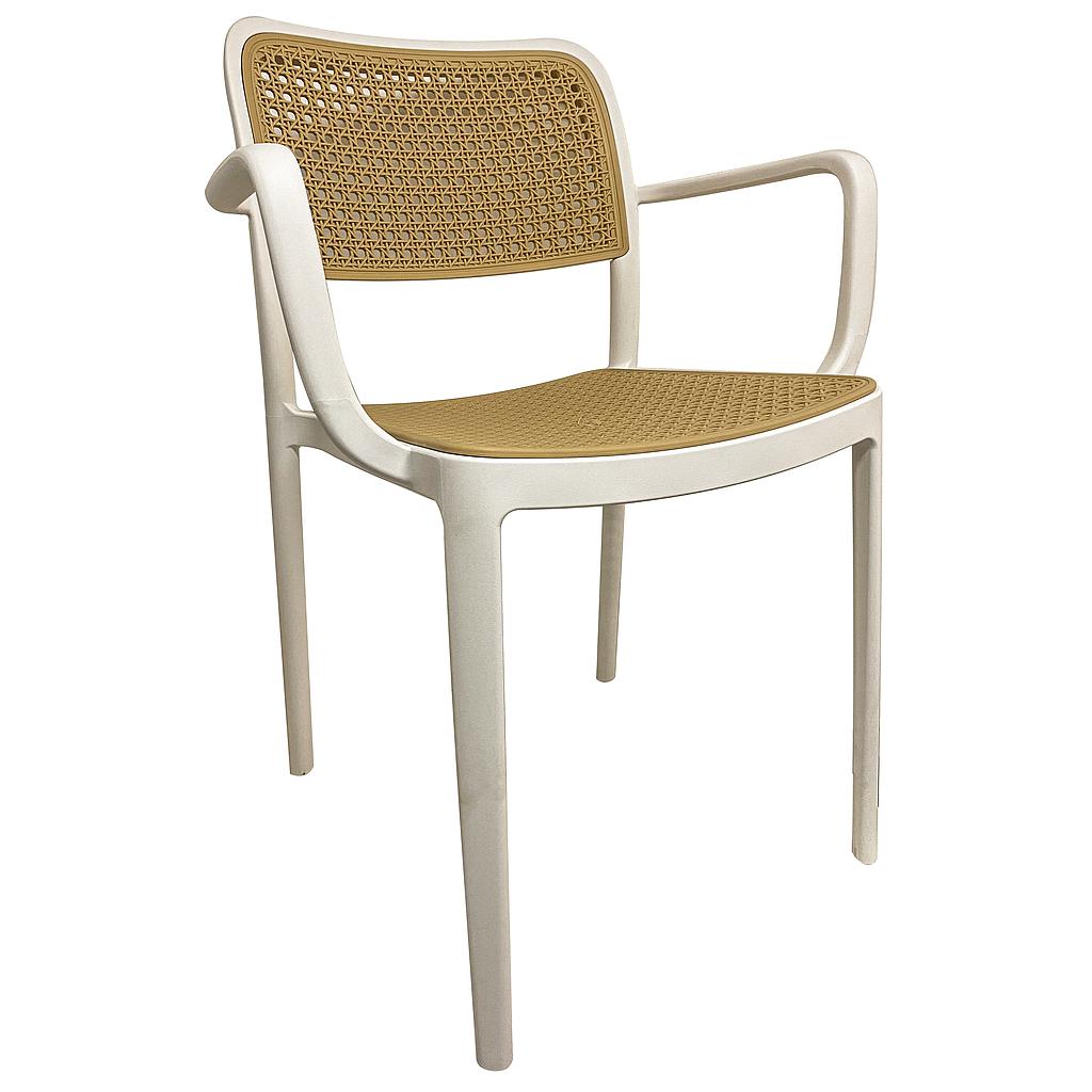 SILLA PORTOBELO CON APOYA BRAZOS BLANCO CS-065ABL