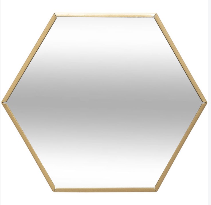 ESPEJO MOD. HEXAGONAL MARCO DE ALUMINIO DORADO LWM0940-7-DR (60 x 53.3cm)