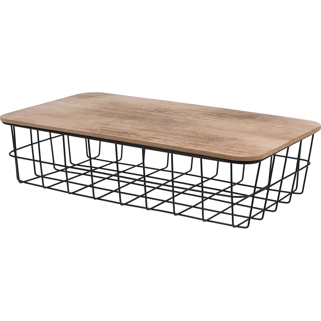 CESTA DE METAL CON TAPA MA1000150