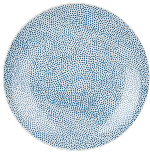 PLATO PORCELANA PUNTOS AZULES Q75102290C  (26.5cm)
