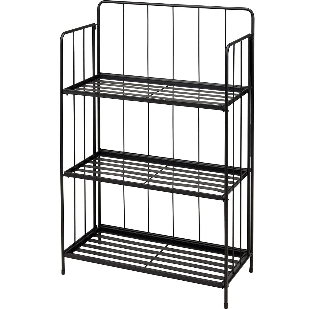 PORTA MACETAS PLEGABLE 3 PISOS NEGRO X71000100 (58 x 27 x 90cm)
