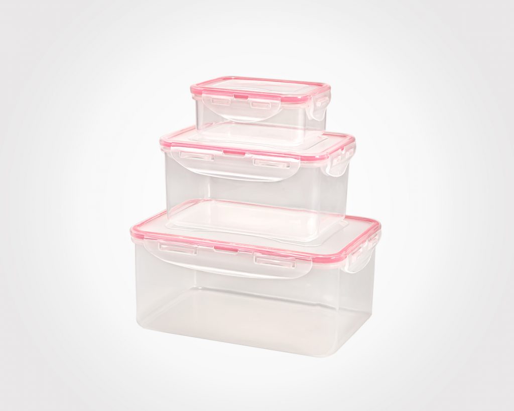 SET CAJAS CONTENEDORAS MULTIUSO RECTANGULAR 23635 (350ml - 1.5lt  - 2.5lt)