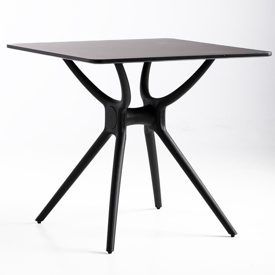 MESA CUADRADA MEKELE NEGRO BORDES REDONDEADOS T-25NG (80 x 80cm)