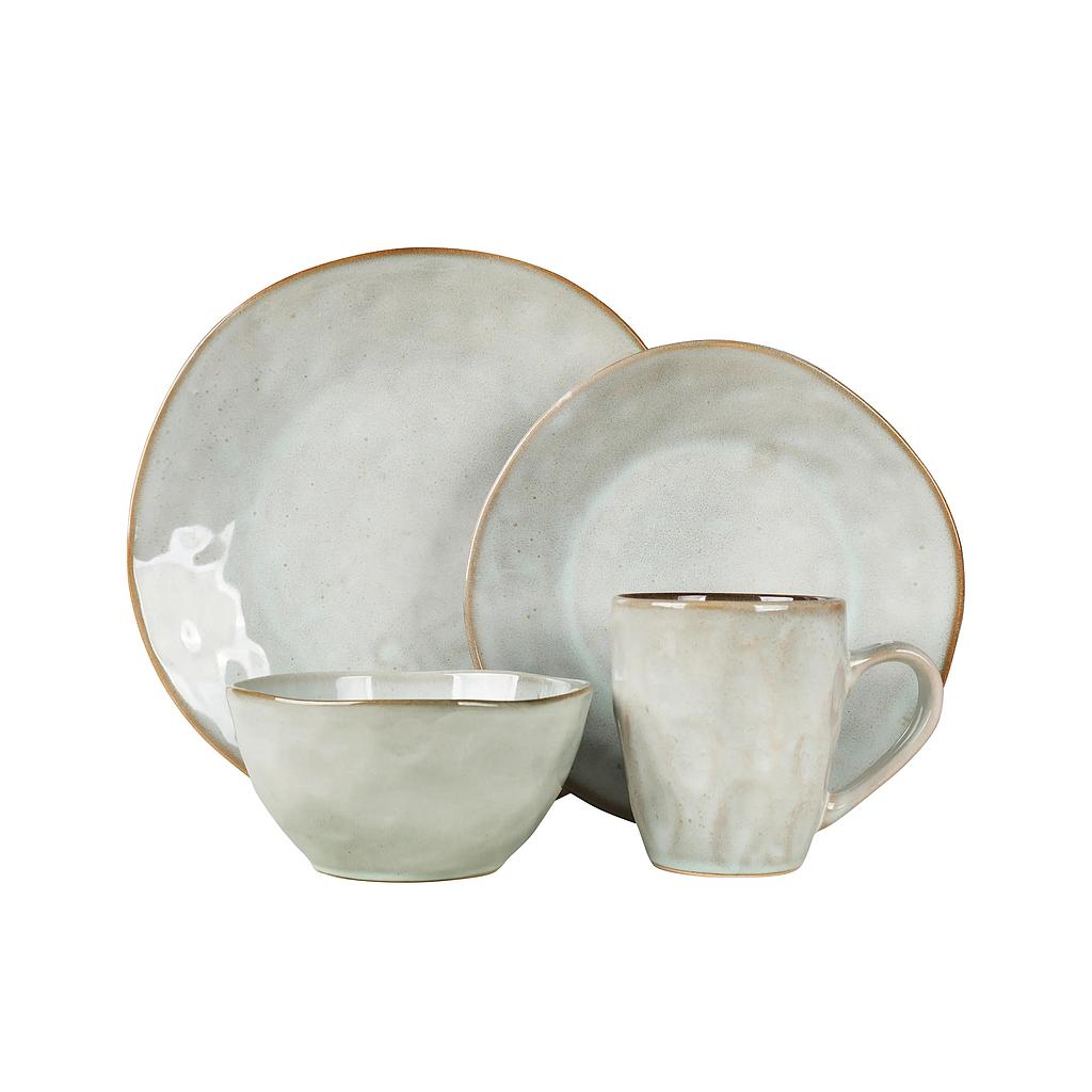 JUEGO VAJILLA CONTEMPORANEO VERDE 16PZS M34009