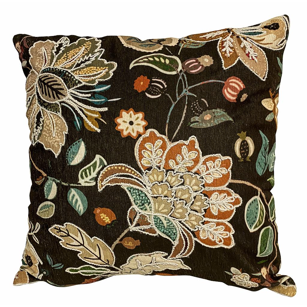 COJIN ALGODÓN ESTAMPADO Y BORDADO MARRON PDD-CC-2023-52 (46 x 46cm)