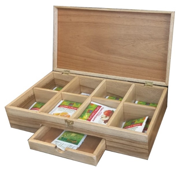 CAJA ORGANIZADORA DE TE 8 ESPACIOS &amp; CAJON DP002 (32 x 18 x 6cm)