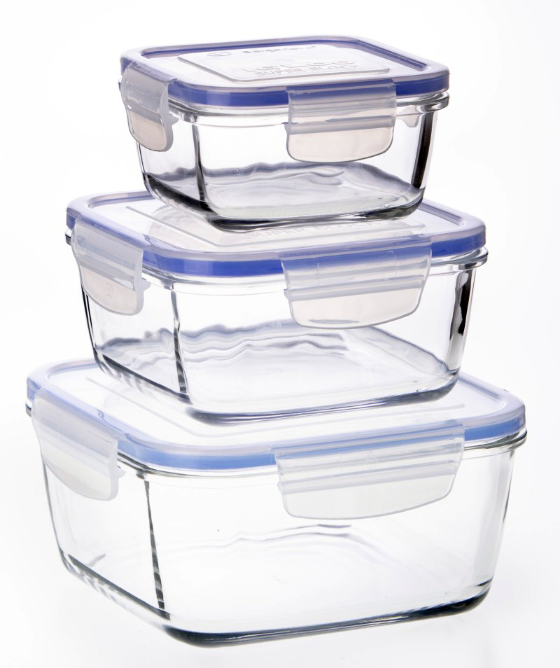SET CONTENEDORES SUPERBLOCK 14070220 (17 x 17 x 8.25 / 14.3 x 14.3 x 7.1 / 11.3 x 11.3 x 6.2cm)