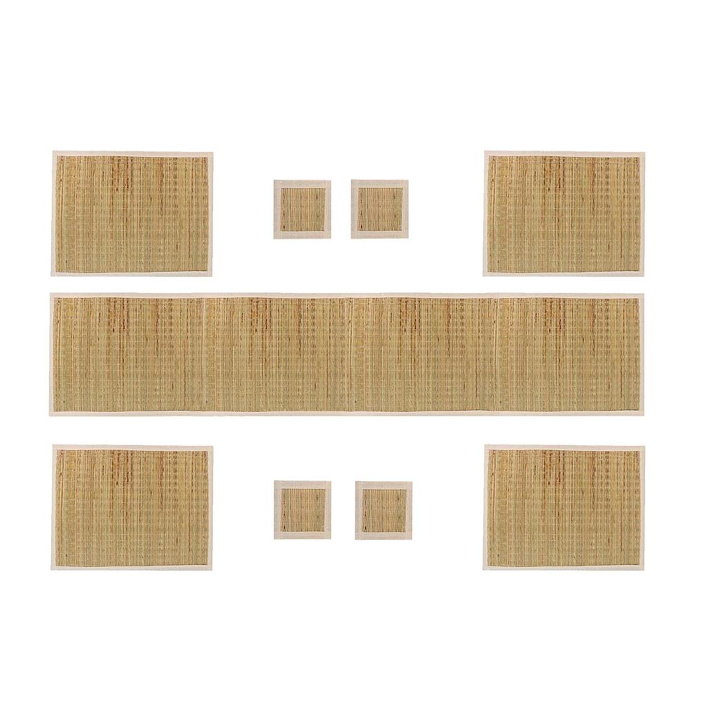 SET CAMINO DE MESA - INDIVIDUALES FIBRAS FILO ALGODÓN 9PZS D25000030