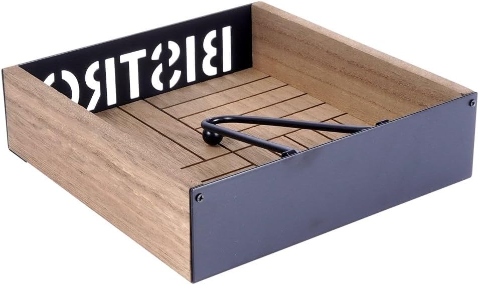 SERVILLETERO METAL MADERA BISTRO HZ1940050 (18 x 18 x 5cm)