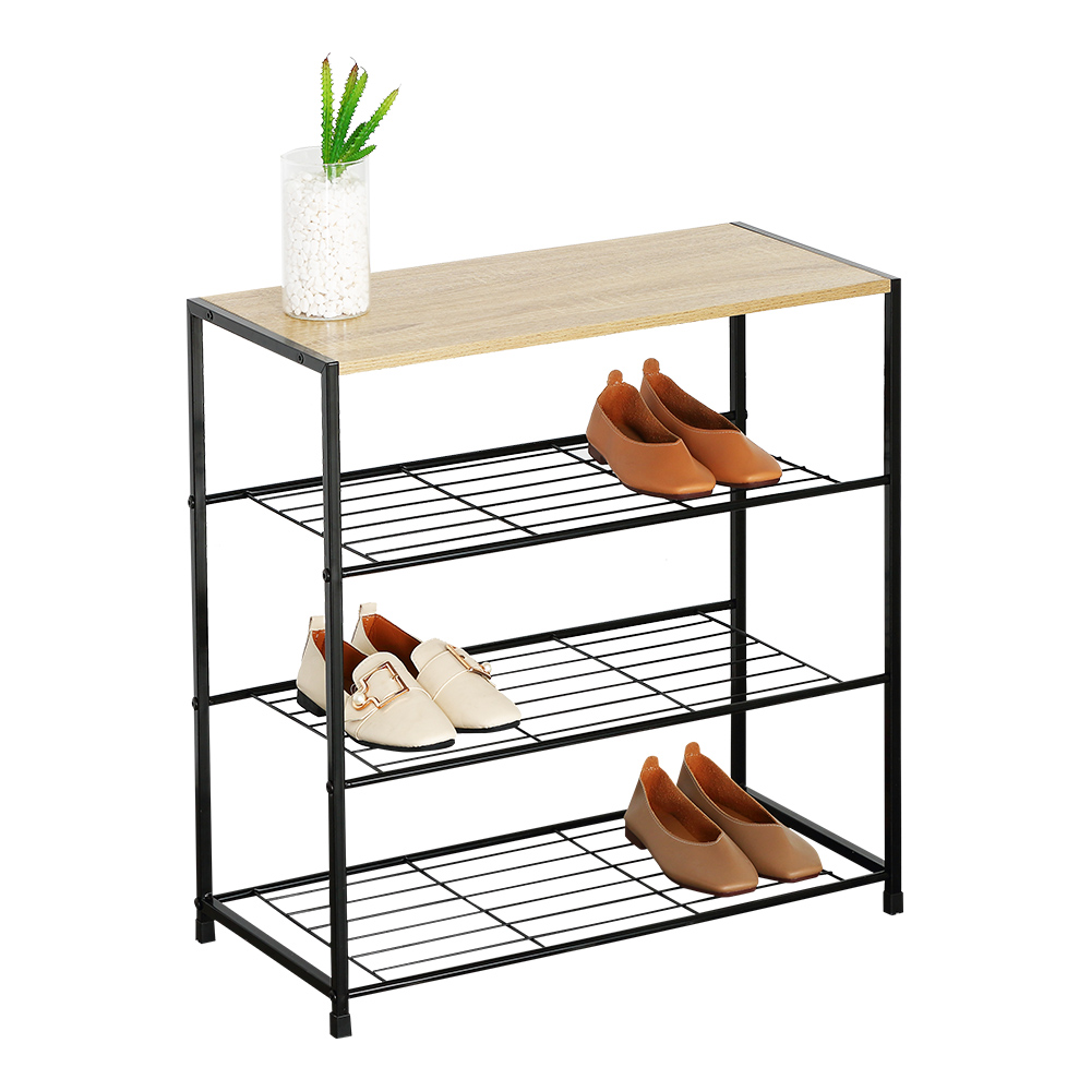 ESTANTE CON ZAPATERA  INDUSTRIAL 4 NIVELES NEGRO XJ633063A1 (63 x 30 x 63cm)