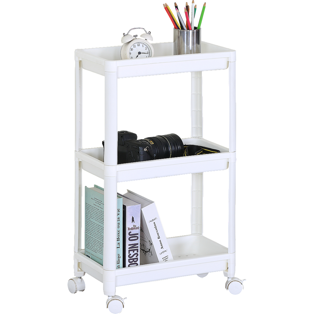 CARRITO ESTANTE 3 NIVELES RUEDAS BLANCO ZWJ402270G (40 x 22 x 70cm)