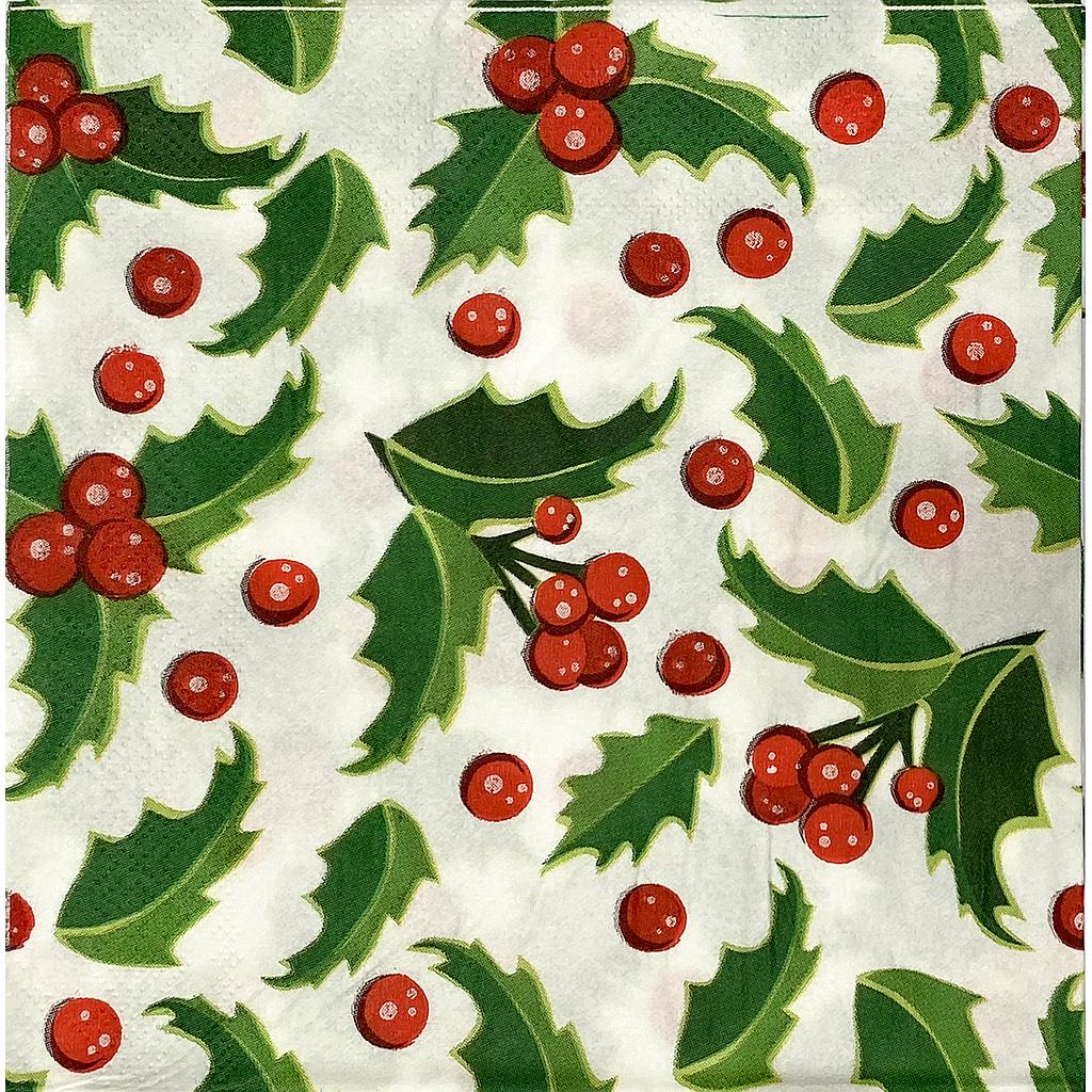 SERVILLETAS NAVIDEÑAS DISEÑO FLOR 20PZS IC757-4