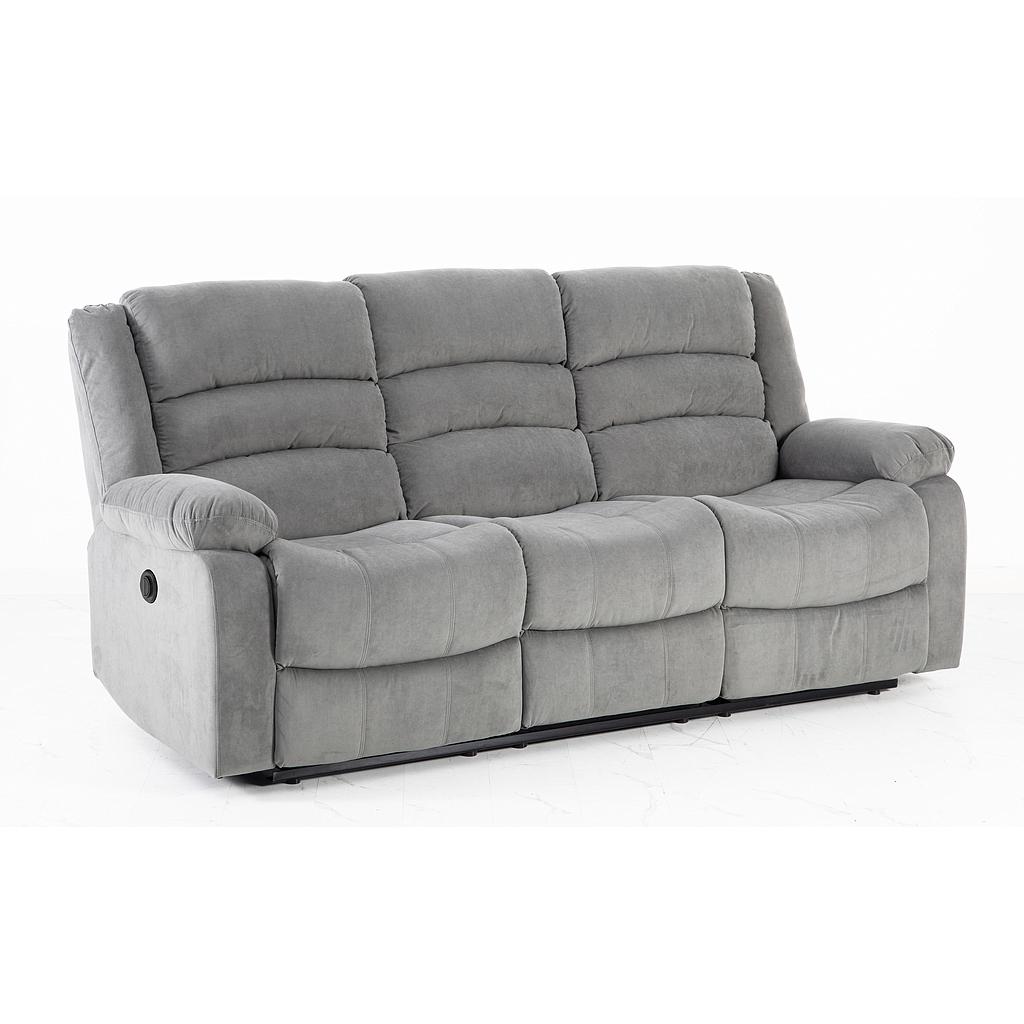 SILLON RECLINER TRIPLE WATERLOO ELECTRICO GRIS 106.1036