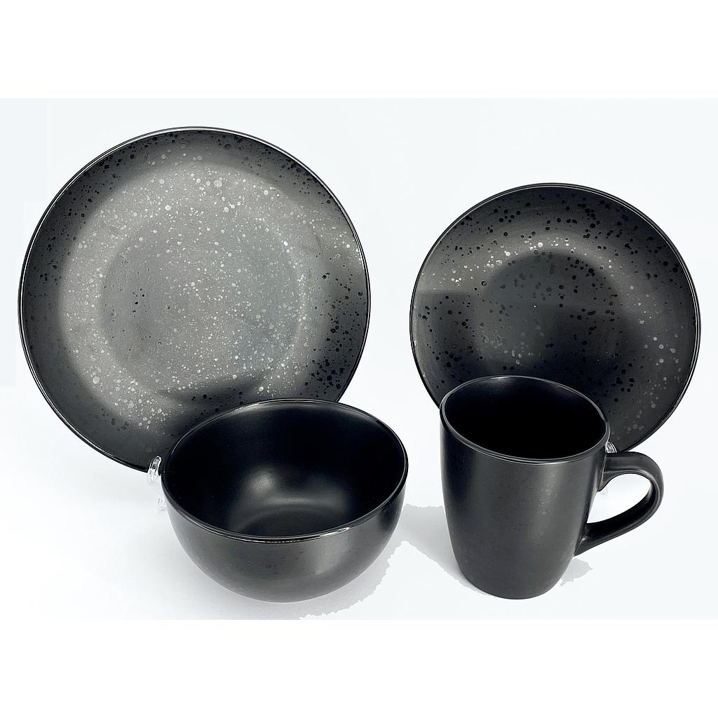 VAJILLA NEGRO 16PZS 4HM13-11