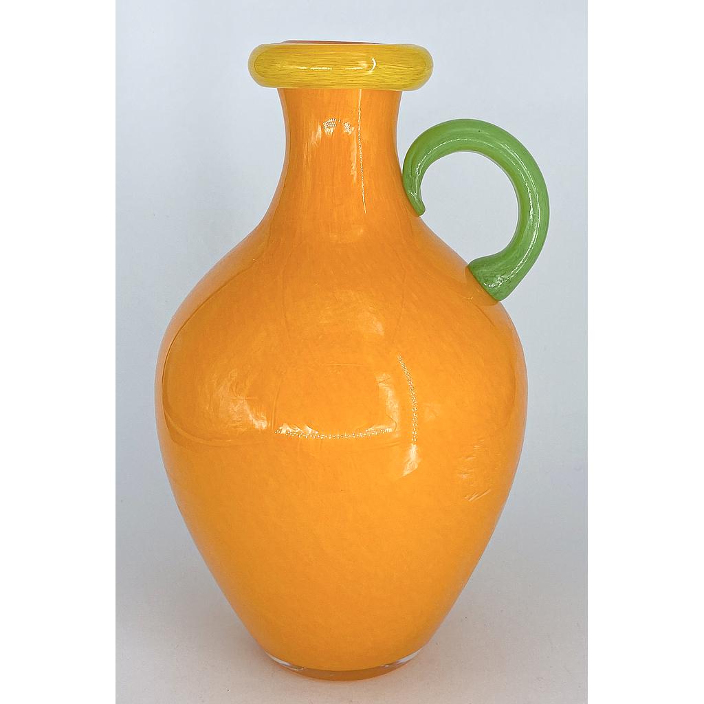 FLORERO NARANJA CON ASA 4HM31-8 (18 x 16.5 x 27cm)