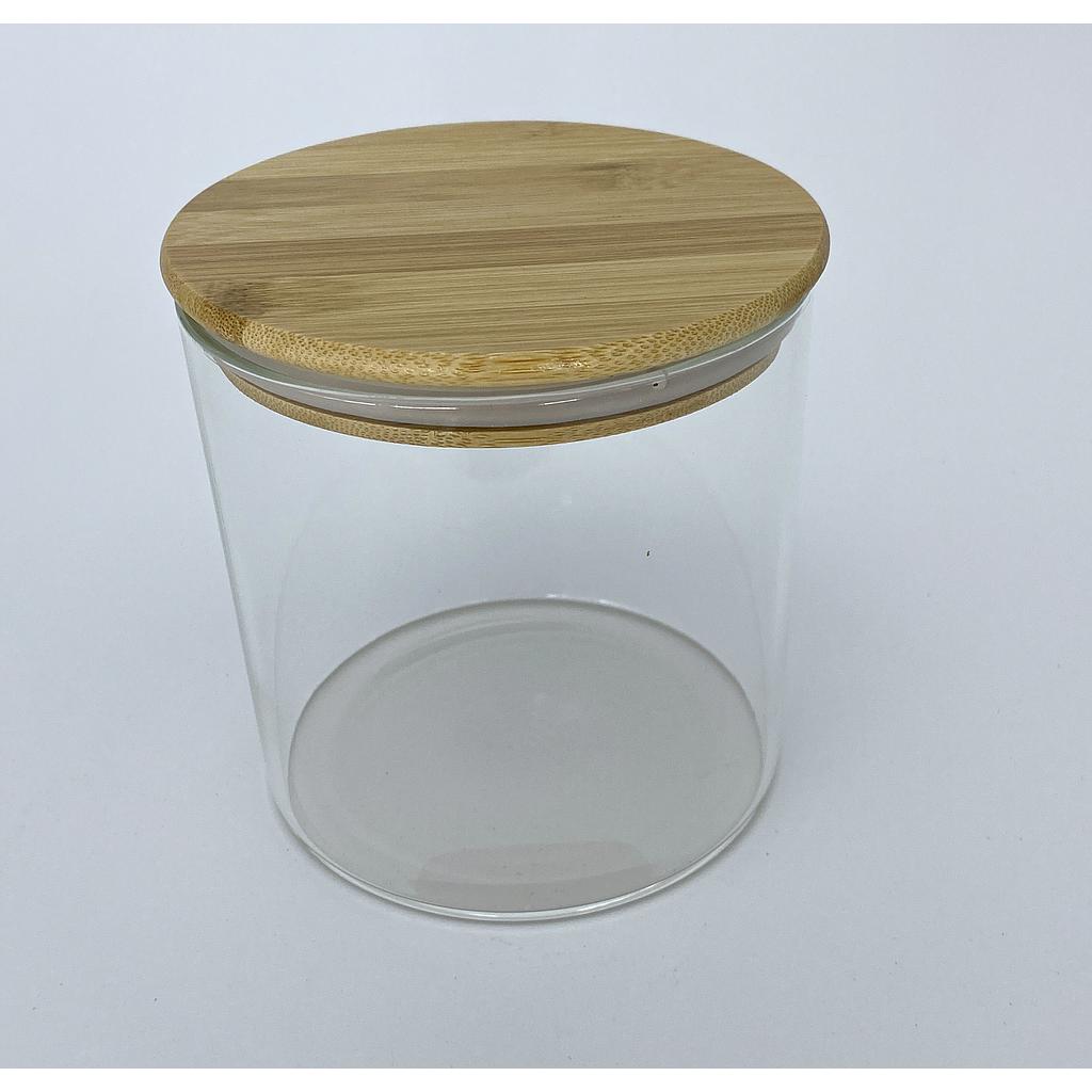 CONTENEDOR DE VIDRIO TAPA BAMBOO 4HM37-2 (11.8 x 12cm)