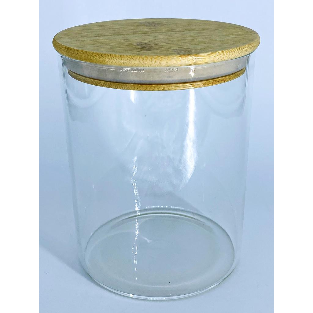 CONTENEDOR DE VIDRIO TAPA BAMBOO 4HM37-3 (11.8 x 15cm)