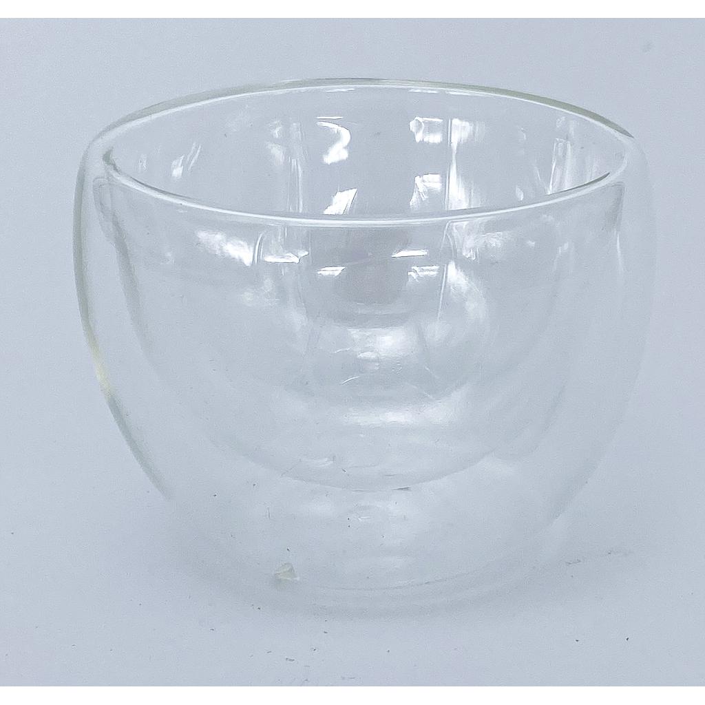 BOWL VIDRIO DOBLE TRANSPARENTE 4HM37-18 (7.5 x 3.5cm / 140ml)