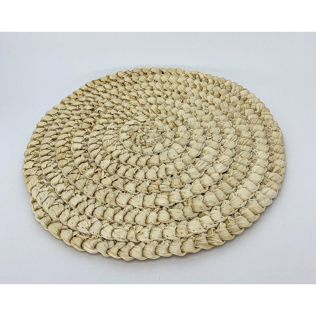 INDIVIDUAL REDONDO FIBRAS BEIGE 4HM38-7
