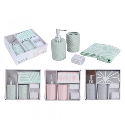 SET ACCESORIOS DE BANO GRIS 4PZS CY2210530GR