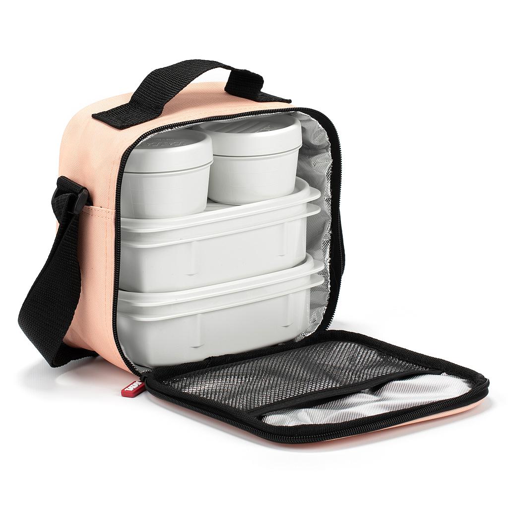 LONCHERA Y CONTENEDOR ALIM. URBAN FOOD PEACH 5PZS 1167524 (22.5 x 10 x 22cm)