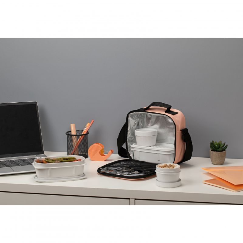 LONCHERA Y CONTENEDOR ALIM. URBAN FOOD PEACH 5PZS 1167524 (22.5 x 10 x 22cm)