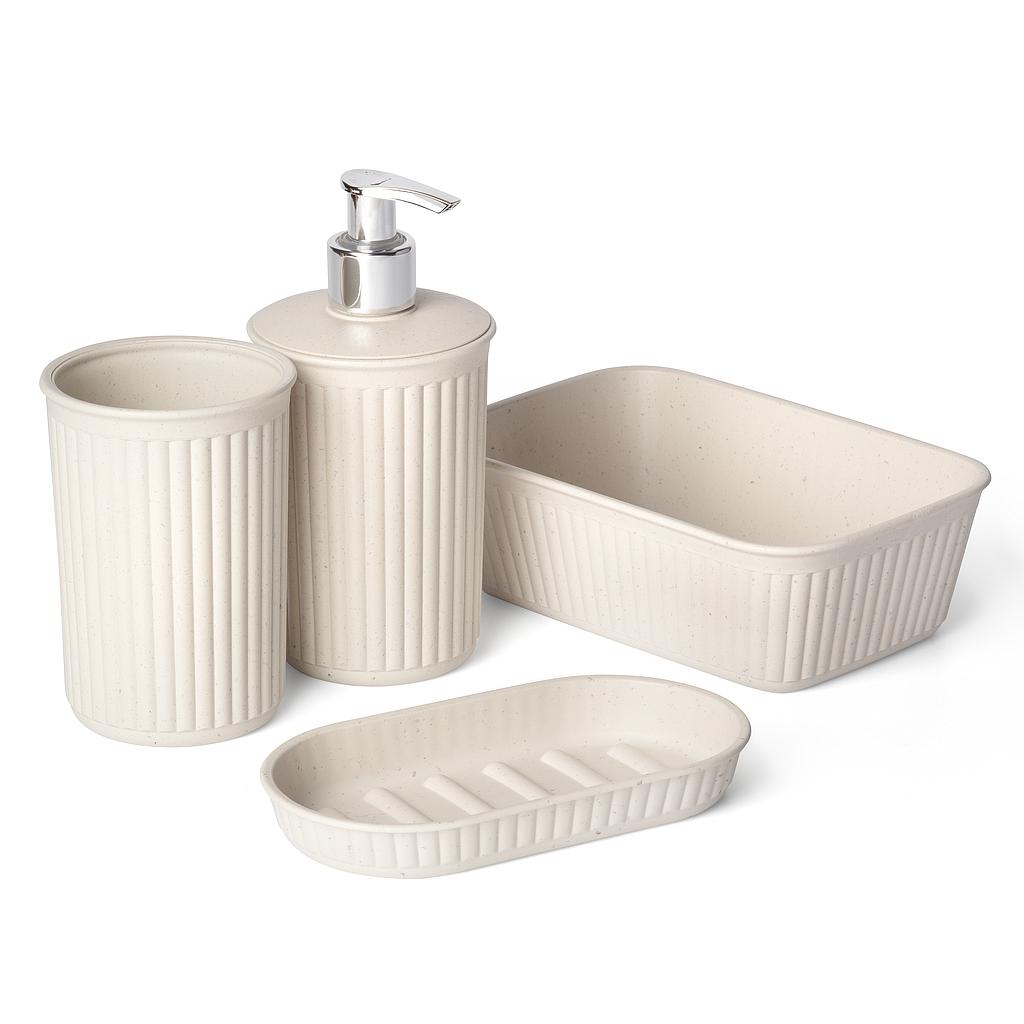 SET ACCESORIOS DE BANO BAOBAB BEIGE 4PZS 6391138